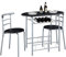 Yaheetech 3-teilig Balkonmöbel, Gartenmöbel, Balkonset aus Holz, Gartenset mit 1 Tisch und 2 Stühlen, Balkontisch, 90 x 53 x 73,5 cm Schwarz