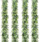 SOMYTING Lot de 4 guirlandes d'eucalyptus artificielles faites à la main - Guirlande de fleurs blanches pour fond de mariage - Décoration murale - Feuilles de vignes - Protection UV - Pour l'intérieur