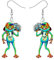 BONSNY Acryl Grün Süßen Frosch Tropfen Baumeln Ohrringe Neuheit Tierschmuck für Frauen Damen Charms Geschenke (Oliven)