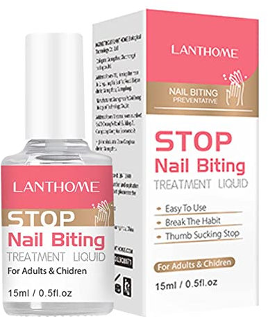 Stoppen Sie das Nägelkauen mit Nagellack - 15 ml wirksamer Nagellack gegen Nagelkauen, Nagelpflegeflüssigkeit - Daumenlutschstopper, natürlicher Mehrzweck-Nagellack