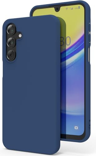 YATWIN Silicone Case for Samsung Galaxy A15 4G/5G, Soft-Touch, Shockproof, DustProof, Antiskid Full Body Armour Phone Cover for Samsung Galaxy A15 4G/5G - Dark Blue