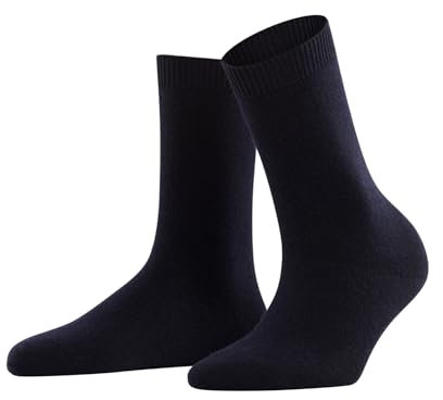 FALKE Women's Cosy Wool W So Viscose Cashmere Plain 1 Pair Socks, Blue Dark Navy 6375, 5.5-8