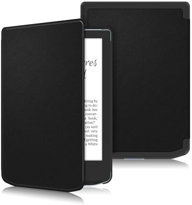 Xuanbeier Funda ultrafina compatible con Pocket Book Verse/Verse Pro (629/634) funda protectora con función de encendido/apagado, color negro
