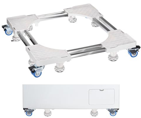 QUARKZMAN Soporte para Mini Nevera con 4 Ruedas Bloqueables y 8 Patas Resistentes Base Ajustable de 20.4-28.3 para Lavadora Secadora Nevera Lavadora