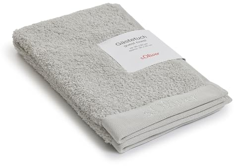 s.Oliver Gästehandtuch 30x50 cm - 100% Baumwolle, 600 g/m², weich & saugstark, Gästetuch hellgrau