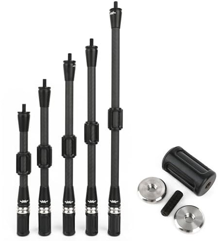 limaity Bogen Stabilisator Stange (7/9/11/12/15 Zoll) aus Kohlefaser - Mit Gewichten & Vibrations-/Geräuschdämpfung - Für Recurvebogen und Compoundbogen‌ (9 Zoll)
