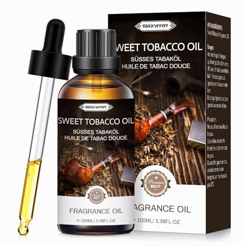 Migcaput Süßer Tabak Ätherisches Öl 100ml, Premium Qualität Süßer Tabaköl Duftöl für Diffuser, DIY Parfüm, Aftershave, Roll On, Kerzen, Seifen, Raumduft, Wäschespray