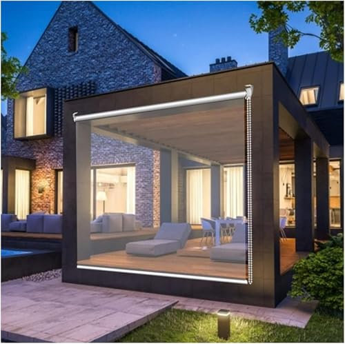 Transparent Waterproof Roller Blinds, Outdoor Pergola Roller Blinds For Greenhouses, Balconies, Gazebos.(1.6 * 2.5m)