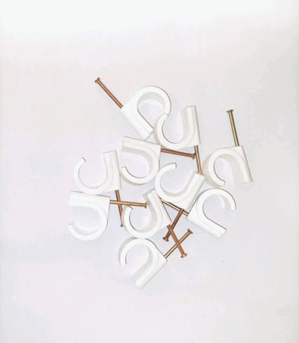 Your1ShopUK 22mm White Round Cable Clips - 10 Clips
