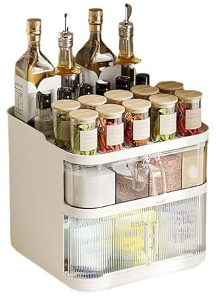 GAOCUNBING Gewürzregal für den Schrank, dreischichtige Gewürzorganisation, Gewürz-Organizer, Gewürzregal, Schrank-Organizer für Küchenorganisatoren und -aufbewahrung