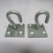 Hook On Chain Plates X2 Black Or Galvanised (Wire Rope Clothesline Wall Anchor Heavy Duty Steel) (Galvanised)