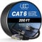 Ultra Clarity Cables Ethernet Cable Cat6 60M/200ft High-Speed 10Gbps LAN Cable with Gold Plated RJ45 Connector for Router, Modem, PC, Switches, Hub, Laptop, Black, 1 Pack