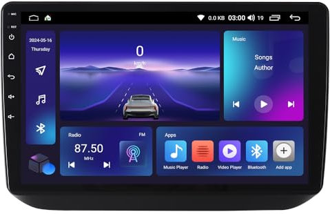 ACAVICA Android Autoradio für Skoda Fabia 5J MK2 2007–2013, 10.1 HD Touch Display, kabelloses Bluetooth Carplay, Android Auto, DAB Radio, GPS Navigation, DSP, Autoradio mit Dual WLAN für Skoda