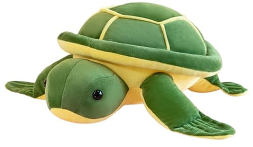 XXL Schildkröte Plüschtier Jumbo Meeresschildkröte Kuscheltier mit Flauschigem Fell Grünes Cartoon Stofftier als Schlafkissen & Spielzeug für Kinder Mädchen JungenGeschenk Geburtstag (40 cm,Grün)