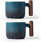 ERBO 2er Set Espressotassen 70 ml, Premium Espresso Tassen mit Henkel, Mini Teetasse Kaffeetasse aus Keramik, Kleine Espressotassen, Espresso- & Mokkatassen, Kaffeebecher für Espresso Tee (Blau)