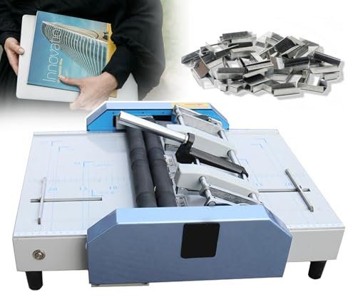 Máquina de encuadernación y plegado de folletos A3, máquina para hacer folletos/con grapadora, grapadora eléctrica de libros de papel, grapadora de folletos de máquina de hilo de cinco posiciones,