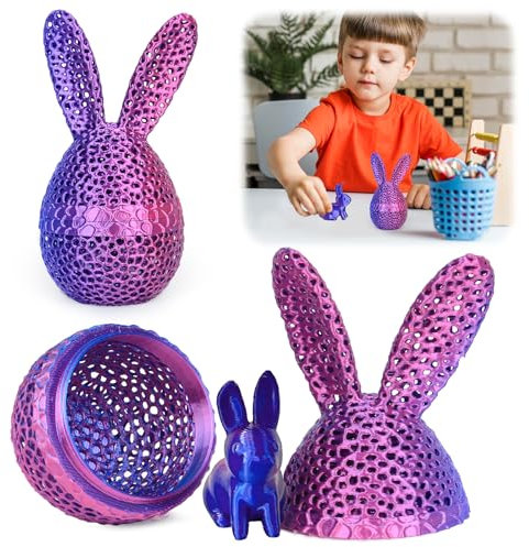 xinrongda 3D Osterhase Gedrucktes Zappelspielzeug, 3D Gedruckte Ostereier mit Hase im Inneren, Autismus Spielzeug Ei Spielzeug für Angst Entlastung, Flexible Gelenke Hase Osterei Geschenk für Kinder