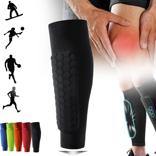 Frost Armours Ski Shields-Ski Shin Guards with Honeycomb Compression,Achilles Shinbang Shields, Shinbang Protector 2.0,Washable Ski Shin Pads, and Ski Guard Socks (Black*1,M)