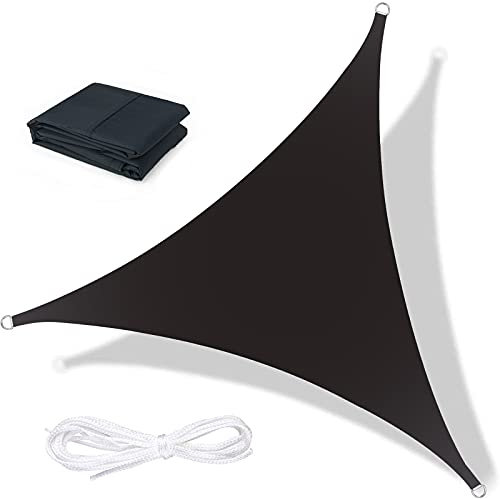 Moboo Sonnensegel Sonnenschutz Sonnendach Balkon Wetterschutz wasserabweisend Winddicht PES 420D 96% UV-Schutz für Garten Outdoor Schwarz, 6x6x6m