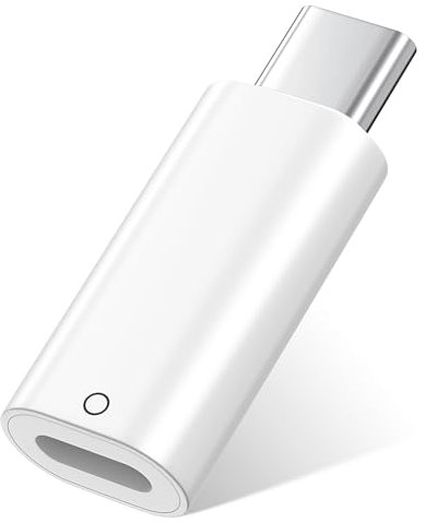 TiMOVO USB C to Pencil Adapter for Apple Pencil 1st Generation, USB C Male to Lightning Female Charging Adaptor for iPad 10th 11th Generation, Bluetooth Pair Connector Apple Pencil Charger, White