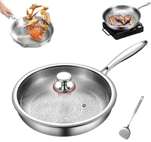 Pure Titanium Pan Pro - Sartén antiadherente, sin PTFE ni PFOA, resistente a los arañazos, se calienta rápidamente, compatible con todas las estufas