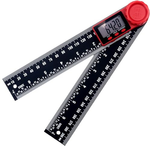 Digital Angle Finder Ruler with LCD Display for Father‘s Day, 200mm / 7 Inch Digital Inclinometer Protractor Angle Measure Tool with, 0–360° Angle Measurement Tool for Woodworking Engineering