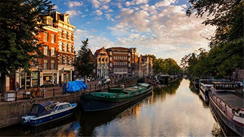 1000-Teile-Puzzle „Morgen in Amsterdam“ für einen Erwachsenen Freund, 52 x 38 cm