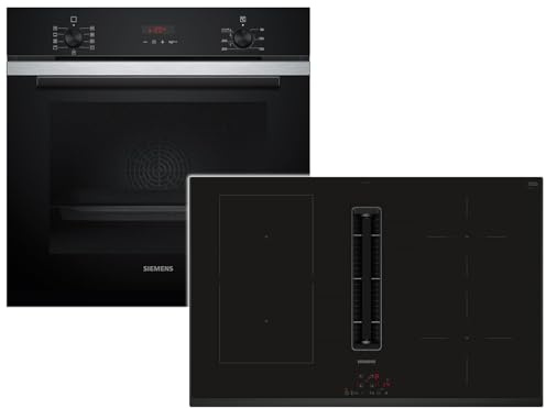 Siemens PQ314IV0SZ Set Pyrolyse Backofen Edelstahl HB273ABS3 + Induktionskochfeldabzug ED851BS16E