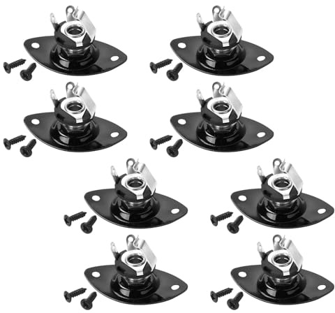YARNOW 8 Stück Gitarren Klinkenbuchsen 6,35mm Oval aus Metall für E gitarre Bass Ukulele Stabile Audio Ausgangsbuchsenplatte mit Reparaturzubehör
