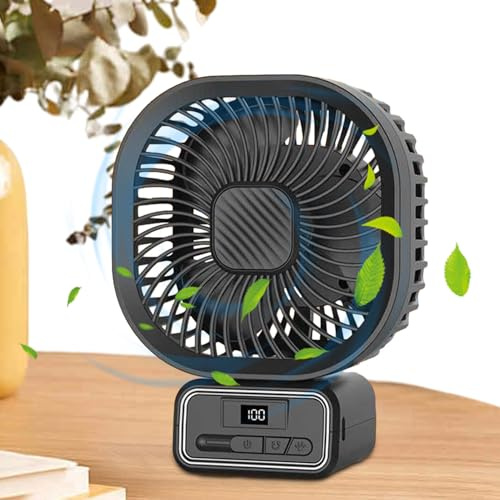 Tragbarer Ventilator für Kinderwagen, 3 Geschwindigkeiten, Akku mit 5000 mAh, geräuscharm, Clip-Ventilator für Autositz und Stativ, für Studentenbetten, Fahrrad, Reisen, Laufband, Damen