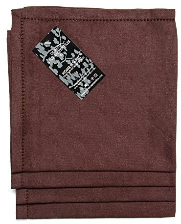 HOMESCAPES 4er-Set Stoffservietten braun 45x45 cm, Servietten mit Hohlsaum, Tischservietten aus 100 % Baumwolle