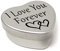 Perfect Way to Say I Love You. Beautiful Mini Silver Heart Tin with Sweets, Present to say I Love You. Tin Size 45mm x 45mm x20mm. (I Love You Forever)