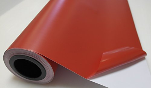 (4,17/m2) Könighaus Rot Matt Autofolie 3000 x 152 cm mit Luftkanälen + Gratis Rakel inkl. Anleitung (ganze Rolle)
