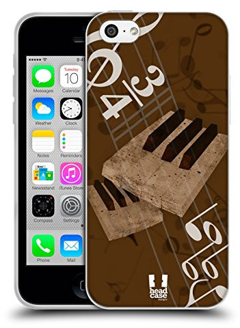 Head Case Designs Tastiera Musika Custodia Cover in Morbido Gel Compatibile con Apple iPhone 5c