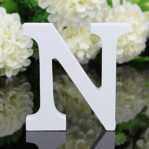 Freeas Dekorative Holz Buchstaben, hängende Wand 26 Buchstaben aus Holz Alphabet Wand Buchstaben für Kinder Baby Name Mädchen Schlafzimmer Hochzeit Geburtstag Party Home Decor-Briefe (N)