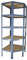 Shelf Creations Basic Eckregal Stecksystem 200x60x30cm in blau 5 Böden für Schwerlastregale mit 60cm Tiefe: Ideale Ergänzung durch Ausnutzung der Ecken Metallregalv Kellerregal Lagerregal Garagenregal
