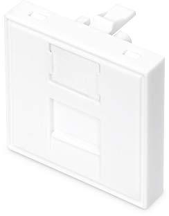 DIGITUS Frontplatte für DN-93802-5 – 1 Port – 45 x 45 mm – Französisches Layout – Etikettenfeld – für Keytone Module – Reinweiß