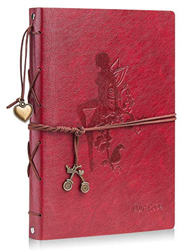 Minlna Fotoalbum Zum Selbstgestalten DIY Vintage Scrapbook Album Das Gästebuch Wird verwendet, um Fotos zu speichern, das Leben aufzuzeichnen usw