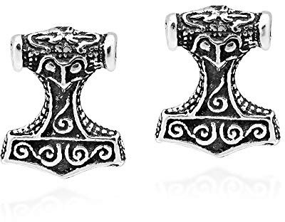 Mighty Thor's Hammer Mjöllnir .925 Sterling Silver Stud Earrings