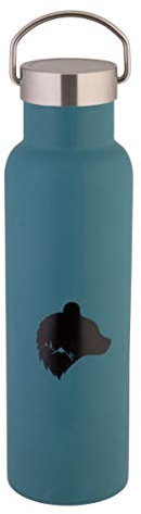 axentia Bouteille Isotherme Davos, Bouteille d’Eau en Acier Inoxydable pour Boissons Chaudes et Froides, Gourde Inox à Double Paroi 600 ml, Pétrole