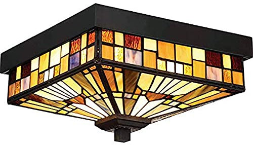 Licht-Erlebnisse Tiffany Lampe für den Außenbereich MISSY Buntglas Mosaik stilvoll MISSY Außenleuchte Deckenlampe