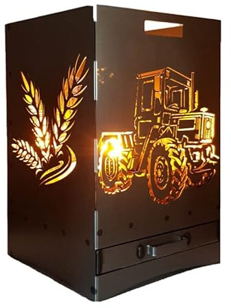 Feuerkorb Maße 40x40x60 cm Motiv  MB Trac und Ähre  inkl. Ascheschublade und Zwischenboden sehr stabil