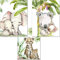 artpin® 3er Set Bilder Kinderzimmer Dschungel Deko Junge Mädchen - DIN A4 Poster Tiere ohne Bilderrahmen - Safari Afrika Wandbilder - Elefant Tiger Koala P54