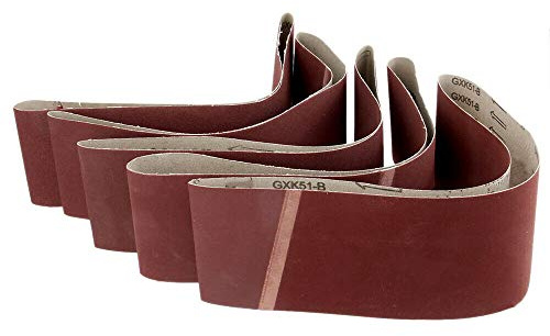 Vogueing Tool 50 mm x 686 mm Bande abrasive Outil abrasif pour matériaux de construction, textile, boiserie, polissage des métaux (5 pièces, 100 grains)