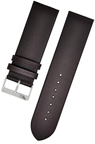 Uhrenarmband Leder glatt zum Schrauben ohne Steg braun 24mm