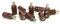 BELI-BECO 61/7 Querlochstecker - Miniatur-Bananenstecker mit Stift-Ø: 2,6mm - 10 Stück (Braun)