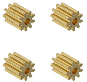Create idea 4 Stück Kupfermotor Ritzel 9 Zähne 1,5 mm Lochdurchmesser 0,4 Modul für Drohnenflugzeug DIY Spielzeugmodell Ersatzteile