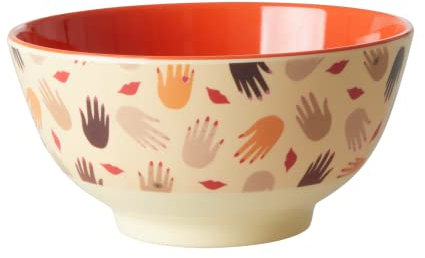 Medium Melamin Schüssel - Crème - Kisses Print