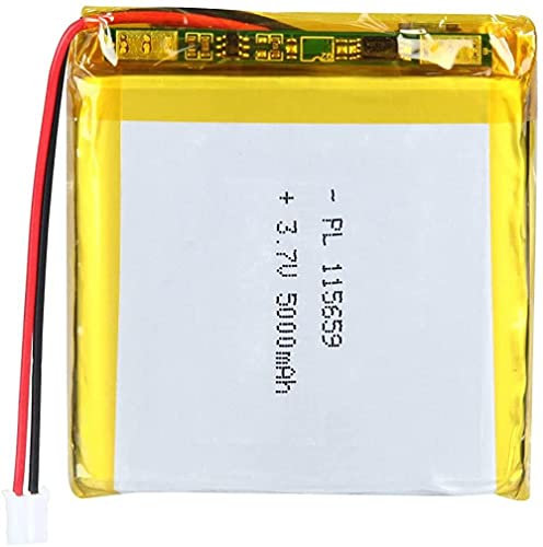 3.7V 5000mAh 115659 Batterie Lipo Batterie Lithium-Polymère Rechargeable avec Connecteur JST