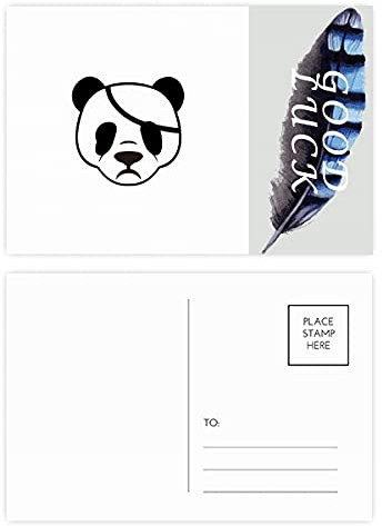 Postkarten-Set mit Aufschrift Face Panda, ruthless Augenbinde, Glücksfeder, 20 Stück
